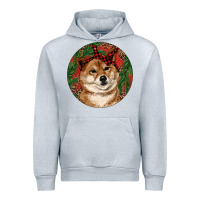 Heather Grey Shiba Inu Christmas Urban Hoodie - RanaPortraitStore