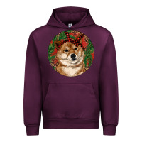 Mauve Wine Shiba Inu Christmas Urban Hoodie - RanaPortraitStore