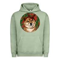 Pigment Oil Green Shiba Inu Christmas Urban Hoodie - RanaPortraitStore