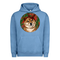 Pigment Pebble Blue Shiba Inu Christmas Urban Hoodie - RanaPortraitStore