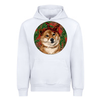 White Shiba Inu Christmas Urban Hoodie - RanaPortraitStore