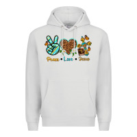 Dove Grey peace love jesus Premium Hoodie - texasbilliewilder