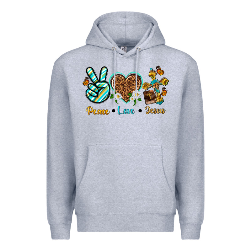 Peace Love Jesus Premium Hoodie by texasbilliewilder | Teevron