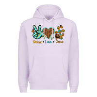 Lilac peace love jesus Premium Hoodie - texasbilliewilder