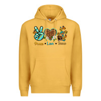 Mustard peace love jesus Premium Hoodie - texasbilliewilder