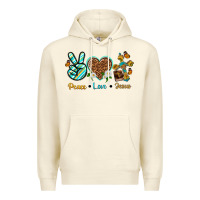 Sandshell peace love jesus Premium Hoodie - texasbilliewilder