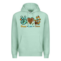 Seafoam peace love jesus Premium Hoodie - texasbilliewilder