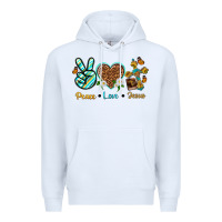 White peace love jesus Premium Hoodie - texasbilliewilder