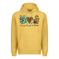 Antique Gold peace love jesus Premium Hoodie - texasbilliewilder