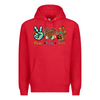 Red peace love jesus Premium Hoodie - texasbilliewilder