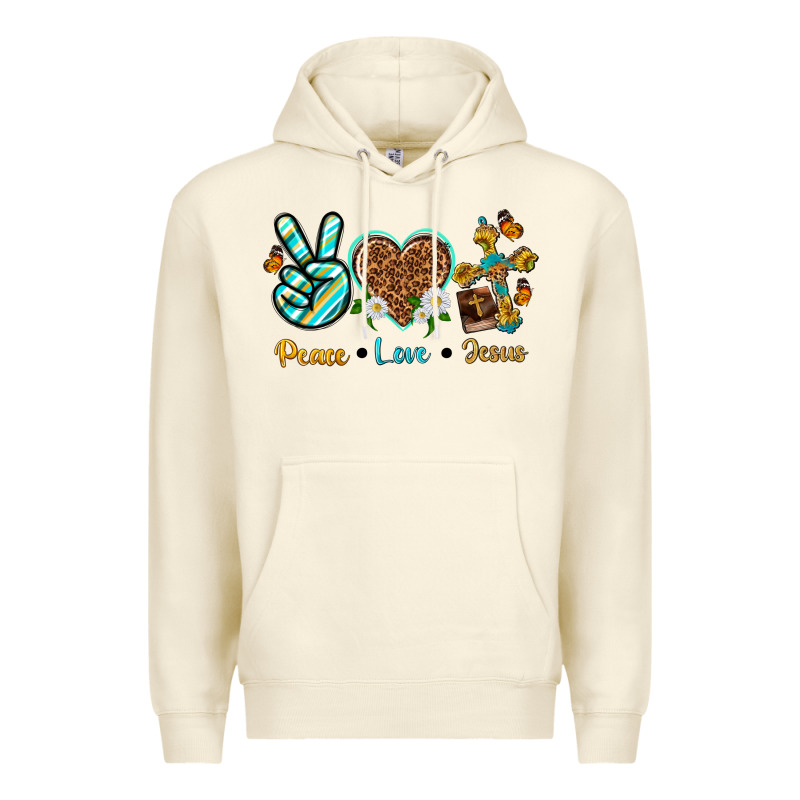 Peace Love Jesus Premium Hoodie by texasbilliewilder | Teevron