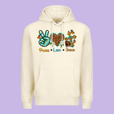 Premium Hoodie peace love jesus