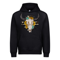 Black cow aztec western bull skull Urban Hoodie - texasbilliewilder