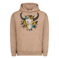Pigment Burro cow aztec western bull skull Urban Hoodie - texasbilliewilder