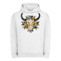 Pigment Lunar Rock cow aztec western bull skull Urban Hoodie - texasbilliewilder