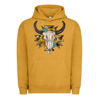 Pigment Peanut Butter cow aztec western bull skull Urban Hoodie - texasbilliewilder
