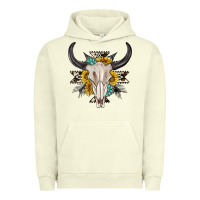 Pigment Pistachio cow aztec western bull skull Urban Hoodie - texasbilliewilder