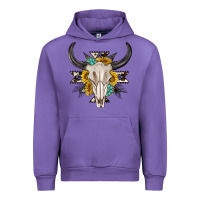 Tulip cow aztec western bull skull Urban Hoodie - texasbilliewilder