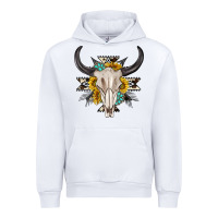 White cow aztec western bull skull Urban Hoodie - texasbilliewilder