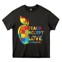 Asphalt Autism Teach Accept Understand Love Heavy Core Tee - CowhideDigitalArt