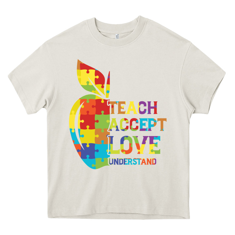 Autism Teach Accept Understand Love Heavy Core Tee by CowhideDigitalArt | Teevron