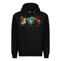 Black peace love rodeo Premium Hoodie - texasbilliewilder