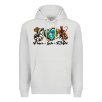 Dove Grey peace love rodeo Premium Hoodie - texasbilliewilder