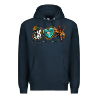 Navy peace love rodeo Premium Hoodie - texasbilliewilder