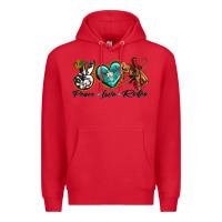Red peace love rodeo Premium Hoodie - texasbilliewilder