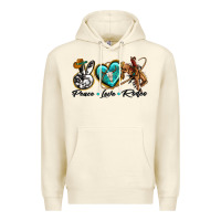Sandshell peace love rodeo Premium Hoodie - texasbilliewilder