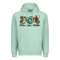 Seafoam peace love rodeo Premium Hoodie - texasbilliewilder