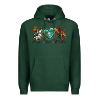 Sports Green peace love rodeo Premium Hoodie - texasbilliewilder