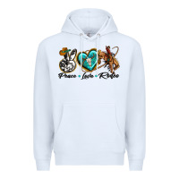White peace love rodeo Premium Hoodie - texasbilliewilder