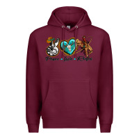 Burgundy peace love rodeo Premium Hoodie - texasbilliewilder