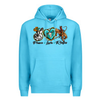 Ocean Blue peace love rodeo Premium Hoodie - texasbilliewilder