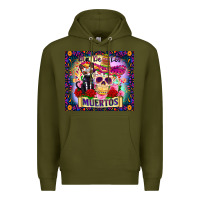 Army Green dia de los muertos Premium Hoodie - Zillion Design Studio