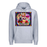 Heather Grey dia de los muertos Premium Hoodie - Zillion Design Studio