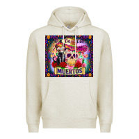 Oatmeal Heather dia de los muertos Premium Hoodie - Zillion Design Studio