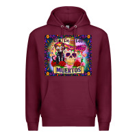 Burgundy dia de los muertos Premium Hoodie - Zillion Design Studio