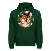 Forest Green Shiba Inu Christmas Urban Hoodie - RanaPortraitStore