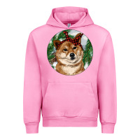 Fuchsia Pink Shiba Inu Christmas Urban Hoodie - RanaPortraitStore
