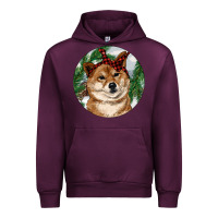 Mauve Wine Shiba Inu Christmas Urban Hoodie - RanaPortraitStore