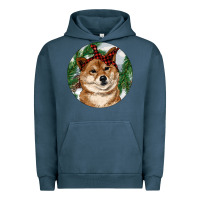 Pigment Midnight Navy Shiba Inu Christmas Urban Hoodie - RanaPortraitStore