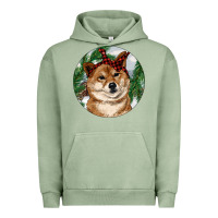 Pigment Oil Green Shiba Inu Christmas Urban Hoodie - RanaPortraitStore