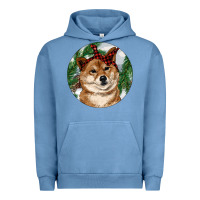 Pigment Pebble Blue Shiba Inu Christmas Urban Hoodie - RanaPortraitStore