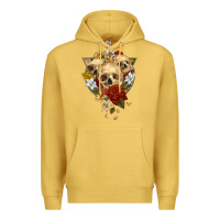 Antique Gold Triangle Flower Skeletons Premium Hoodie - RanaPortraitStore