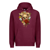 Burgundy Triangle Flower Skeletons Premium Hoodie - RanaPortraitStore