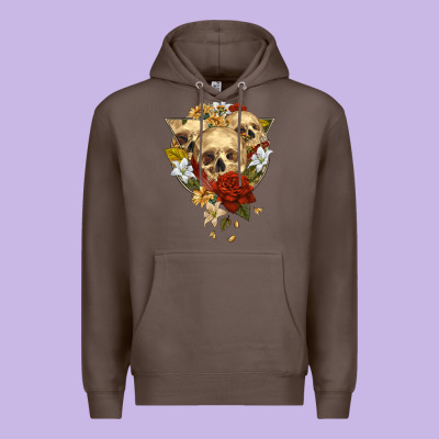 Premium Hoodie Triangle Flower Skeletons