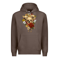 Coffee Triangle Flower Skeletons Premium Hoodie - RanaPortraitStore