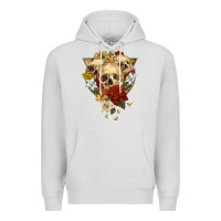 Dove Grey Triangle Flower Skeletons Premium Hoodie - RanaPortraitStore